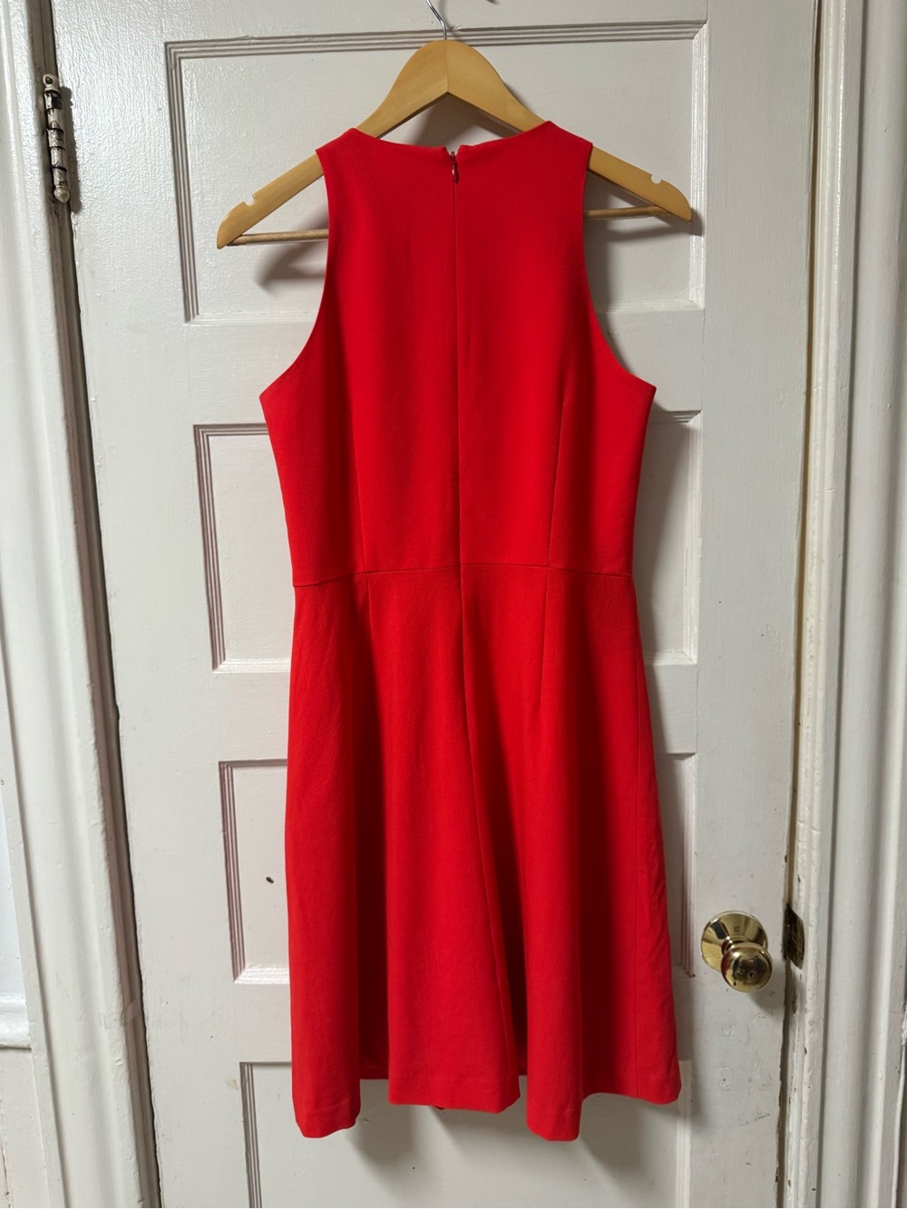 Banana Republic Bright Red Orange Sleeveless Dress Wool Blend size 6 - Picture 3 of 10
